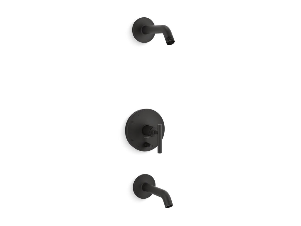 Purist® Rite-Temp® Bath And Shower Trim Kit With Push-Button Diverter And Lever Handle, Without Showerhead