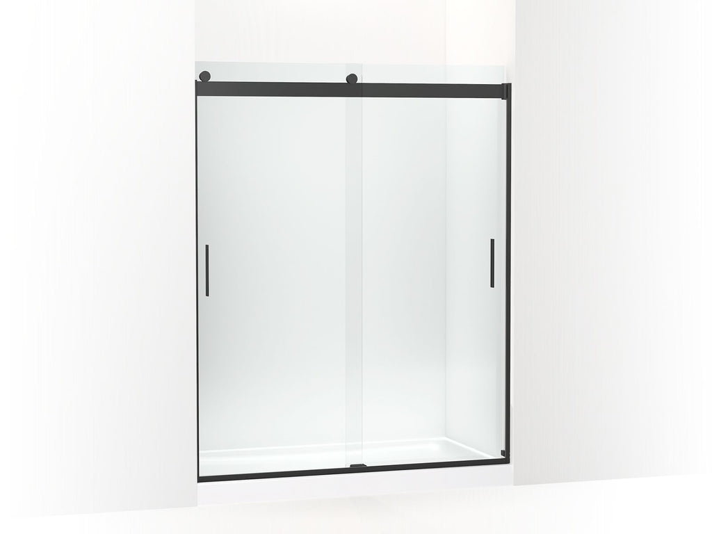 Levity® Sliding Shower Door, 74" H X 56-5/8 - 59-5/8" W, With 1/4" Thick Crystal Clear Glass