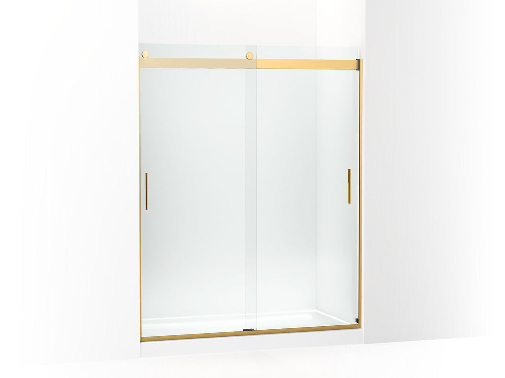 Levity® Sliding Shower Door, 74" H X 56-5/8 - 59-5/8" W, With 1/4" Thick Crystal Clear Glass