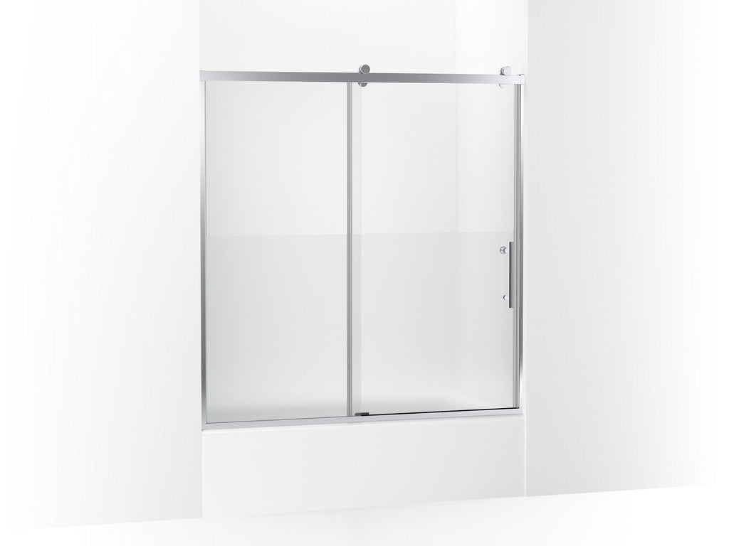 Rely® 62-1/2" H Sliding Bath Door With 3/8"-Thick Glass
