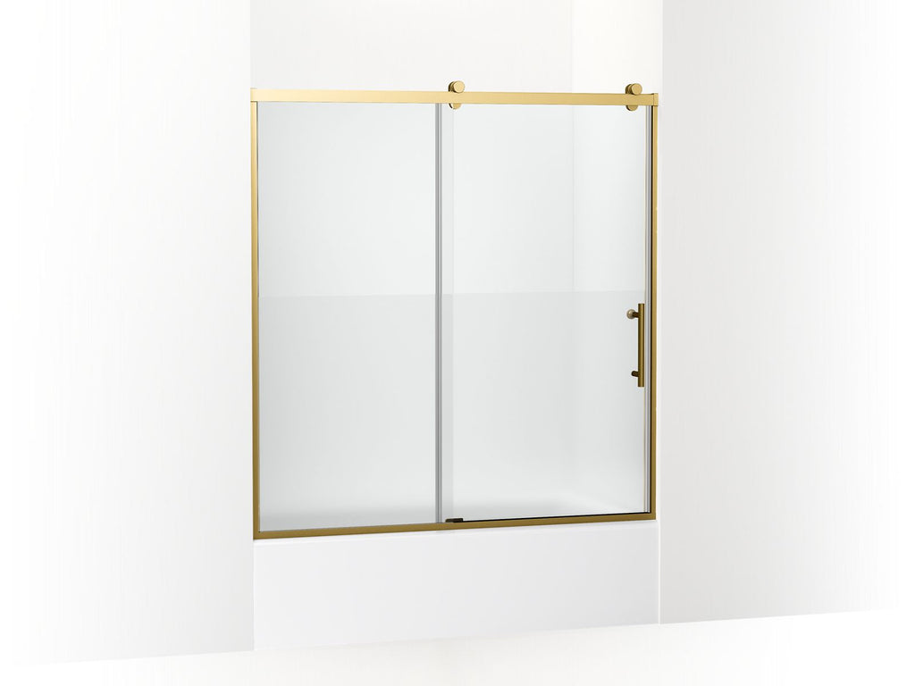 Rely® 62-1/2" H Sliding Bath Door With 3/8"-Thick Glass