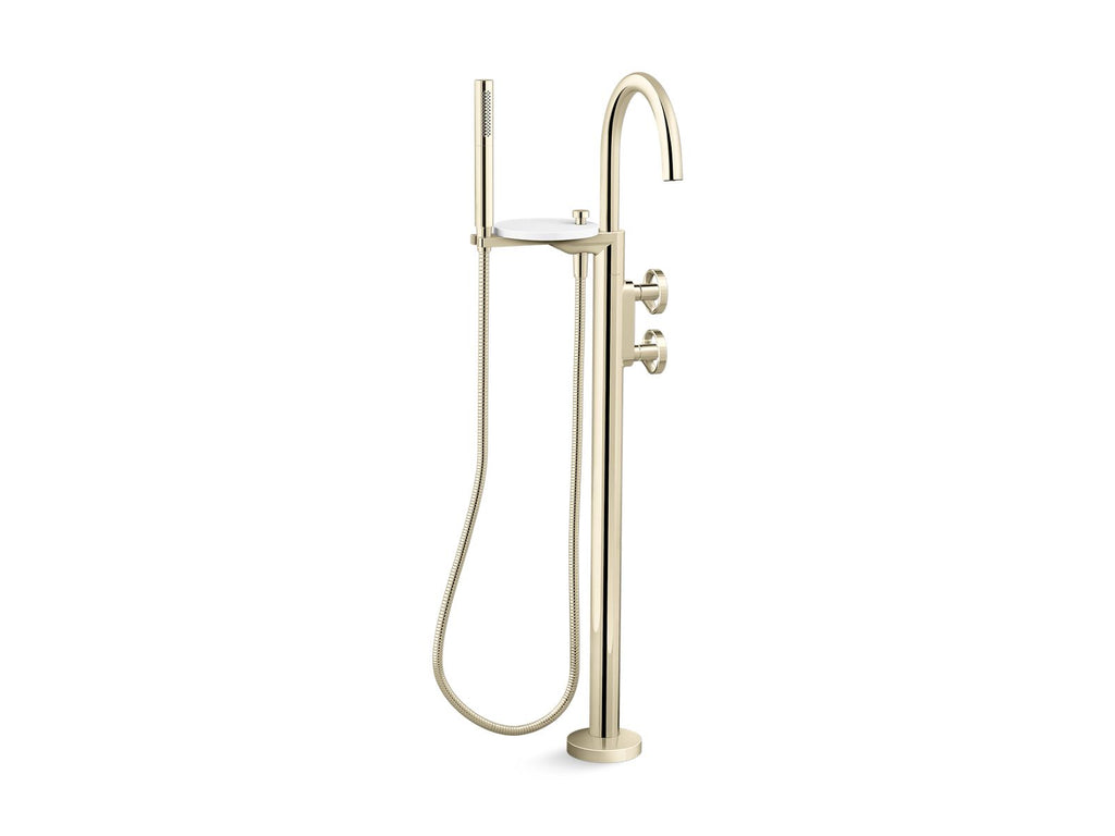 Components® Floor-Mount Bath Filler Trim With Industrial Handles And Handshower