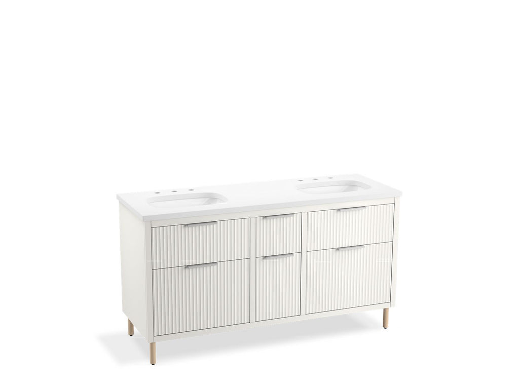 Spacity® 60" Wall-Hung Bathroom Vanity Cabinet With Sinks And Quartz Top