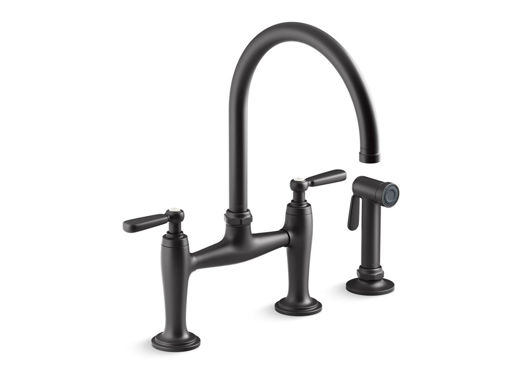 Edalyn™ By Studio Mcgee Two-Hole Bridge Kitchen Sink Faucet With Side Sprayer
