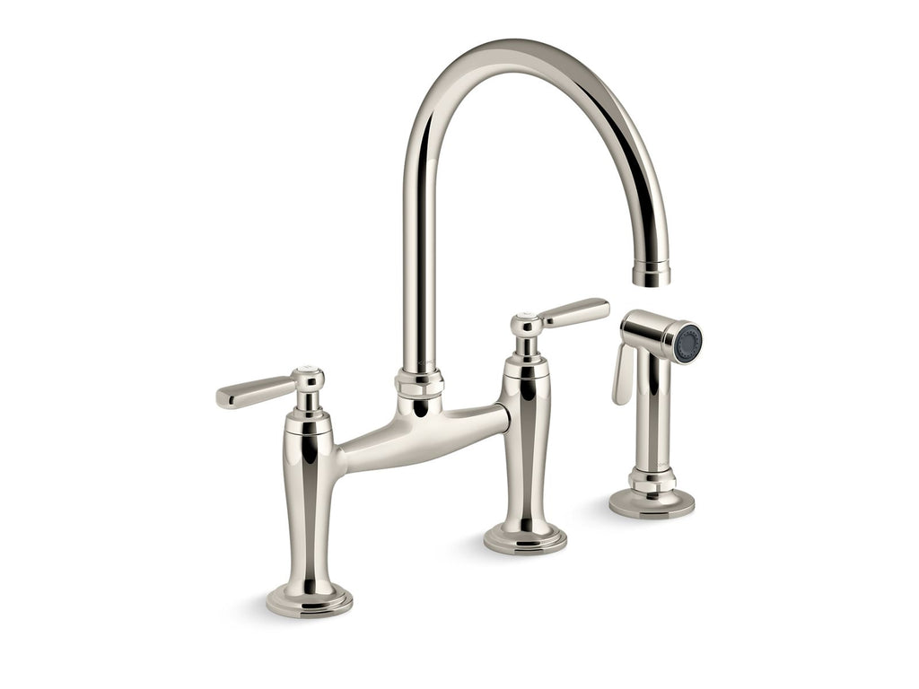 Edalyn™ By Studio Mcgee Two-Hole Bridge Kitchen Sink Faucet With Side Sprayer