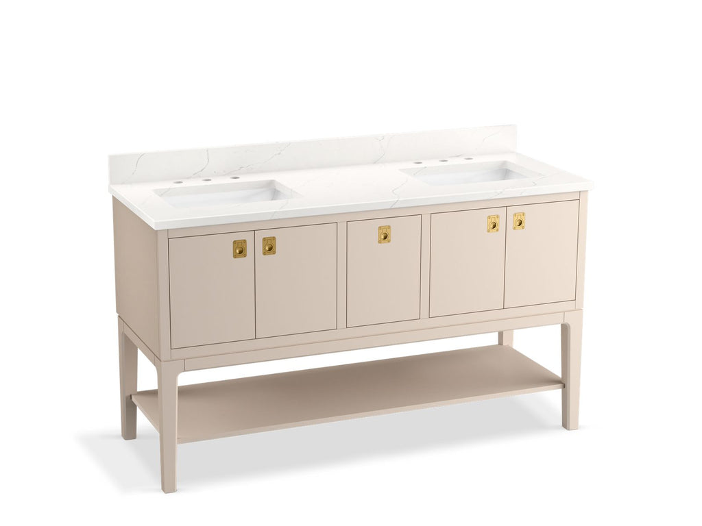Seagrove™ By Studio Mcgee 60" Bathroom Vanity Cabinet With Sinks And Quartz Top