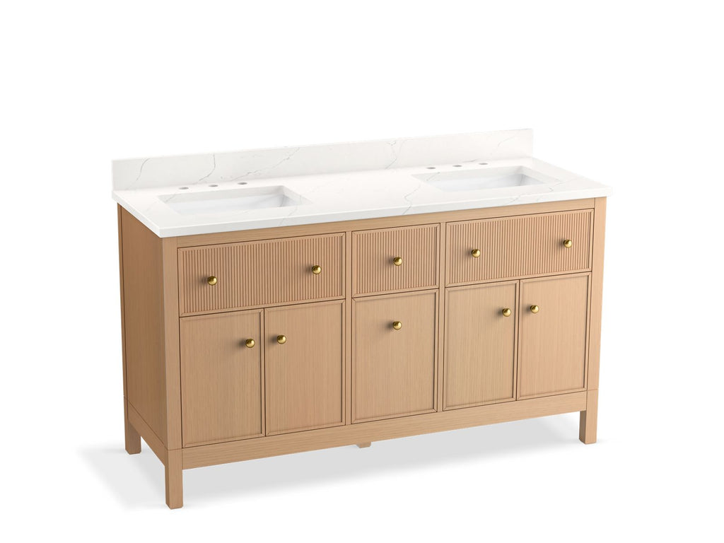 Malin™ By Studio Mcgee 60" Bathroom Vanity Cabinet With Sinks And Quartz Top