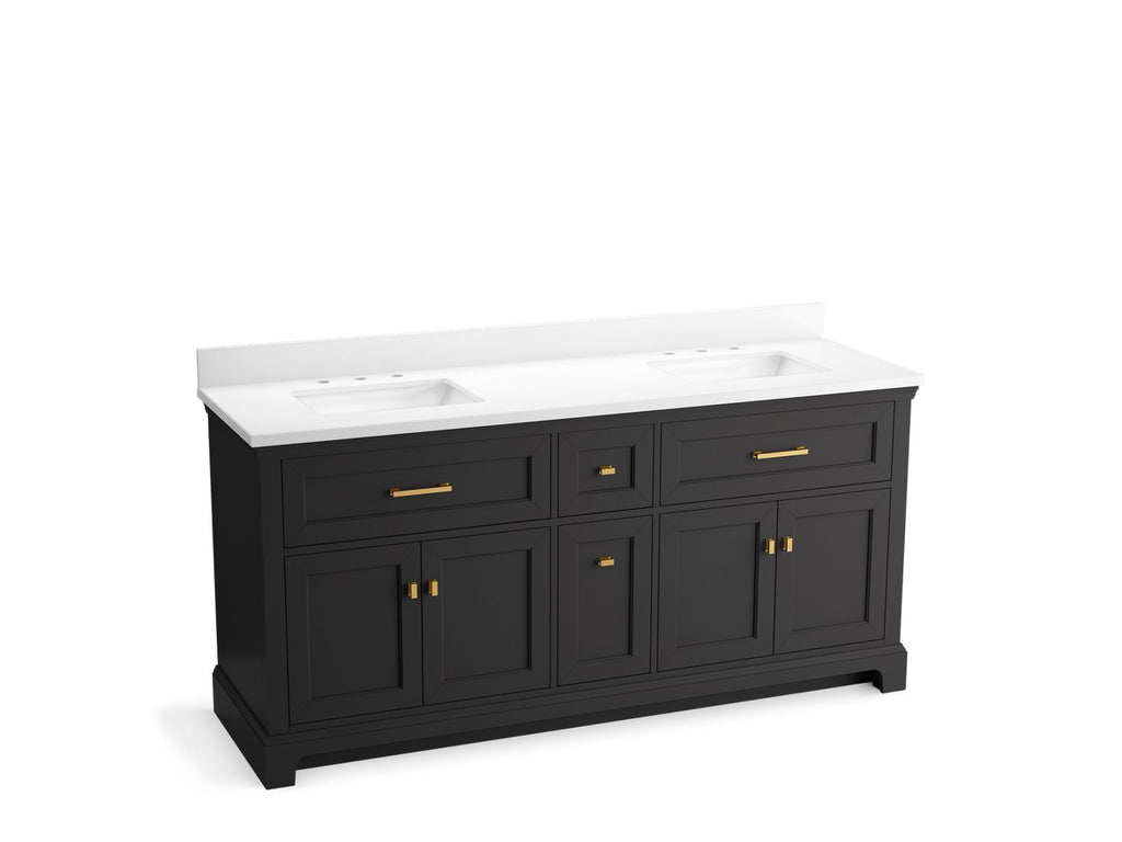 Charlemont™ 72" Bathroom Vanity Cabinet With Sinks And Quartz Top