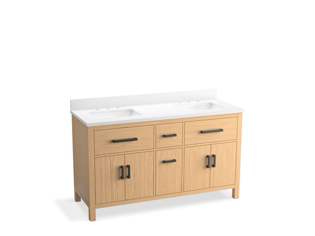 Kresla™ 60" Bathroom Vanity Cabinet With Sinks And Quartz Top