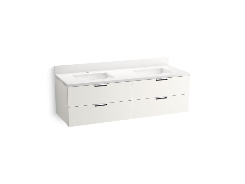 Maxstow™ 60" Wall-Hung Bathroom Vanity Cabinet With Sink And Quartz Top