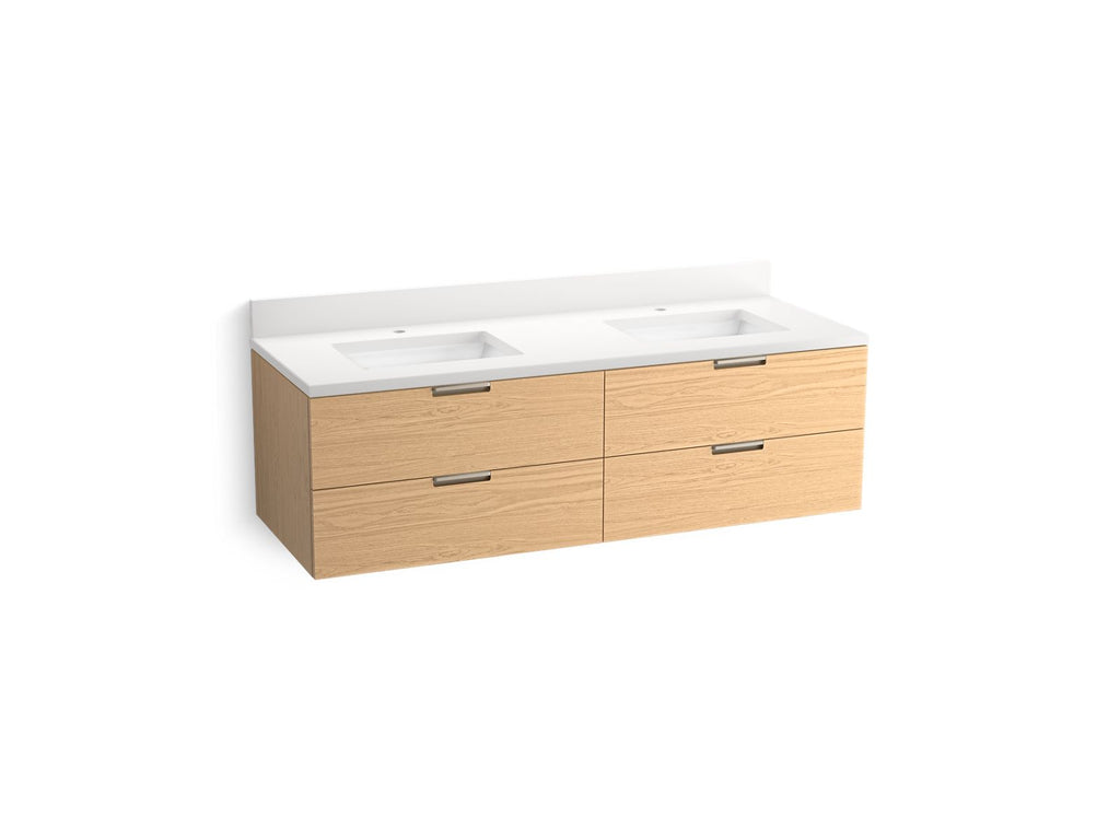 Maxstow™ 60" Wall-Hung Bathroom Vanity Cabinet With Sink And Quartz Top