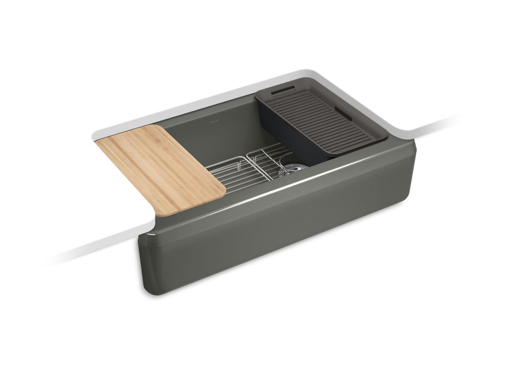 Riverby® 35-3/4" Undermount Single-Bowl Farmhouse Workstation Kitchen Sink