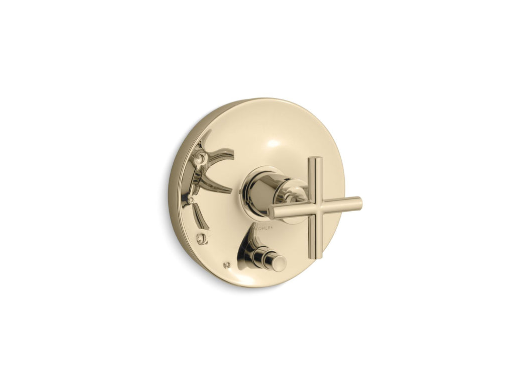 Purist® Rite-Temp® Valve Trim With Push-Button Diverter And Cross Handle