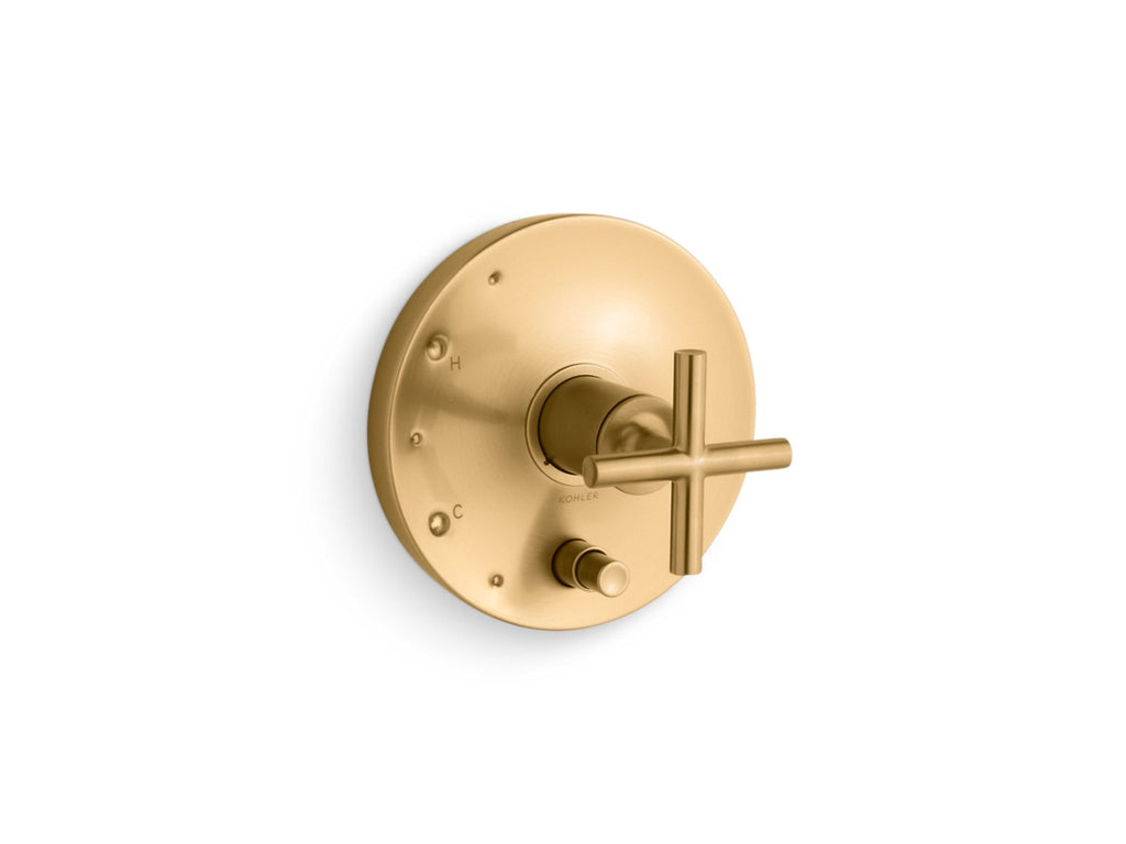 Purist® Rite-Temp® Valve Trim With Push-Button Diverter And Cross Handle
