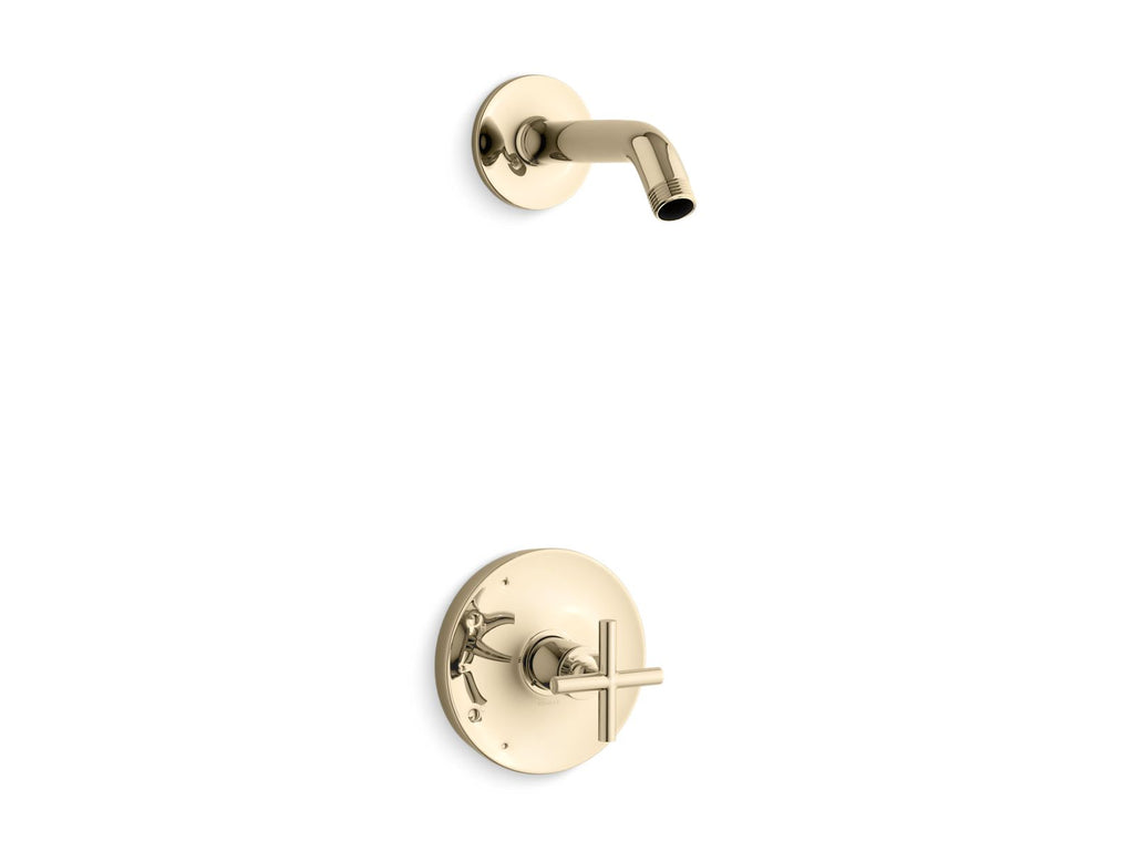Purist® Rite-Temp® Shower Trim Kit With Cross Handle, Without Showerhead