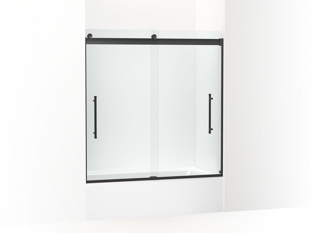 Elmbrook™ Frameless Sliding Bath Door, 61-9/16" H X 54-5/8 - 59-5/8" W, With 5/16" Thick Crystal Clear Glass