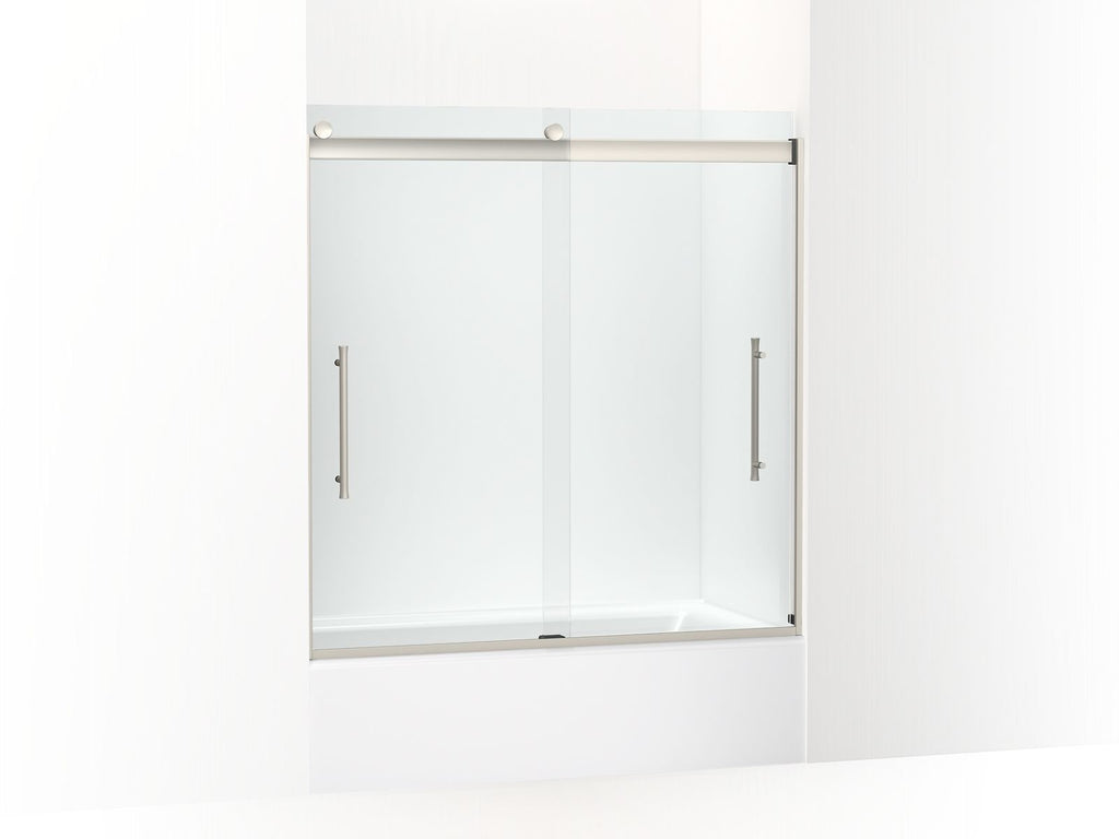 Elmbrook™ Frameless Sliding Bath Door, 61-9/16" H X 54-5/8 - 59-5/8" W, With 5/16" Thick Crystal Clear Glass