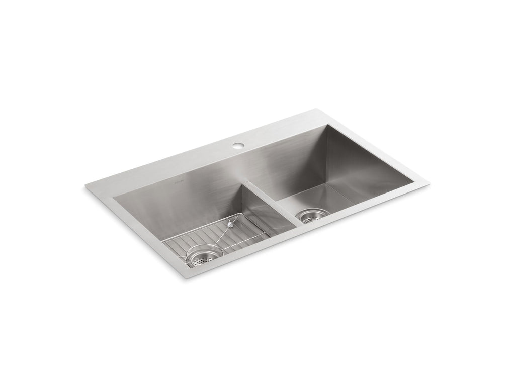 Vault™ Smart Divide® 33" Top-/Undermount Double-Bowl Kitchen Sink