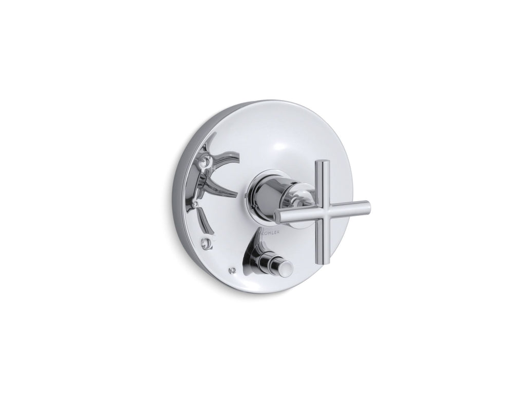 Purist® Rite-Temp® Valve Trim With Push-Button Diverter And Cross Handle