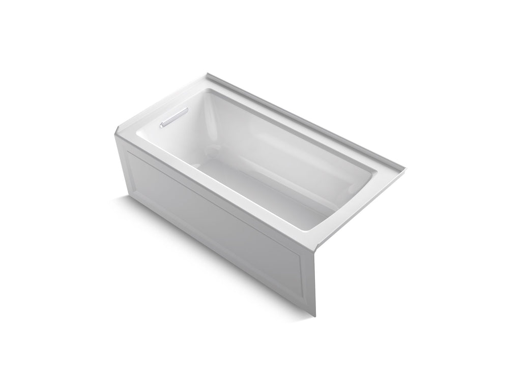 Archer® 60" X 30" Alcove Bath With Bask® Heated Surface, Alcove Left Drain
