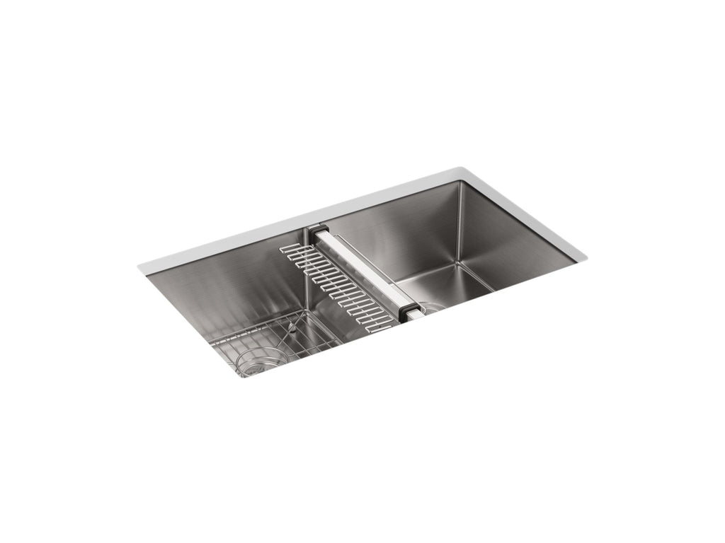 Strive® 32" Undermount Double-Bowl Kitchen Sink With Accessories