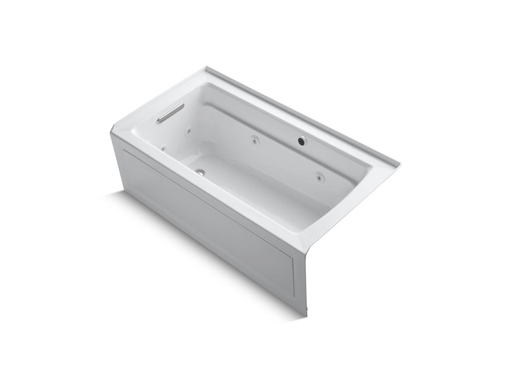 Archer® 60" X 32" Alcove Whirlpool Bath With Bask® Heated Surface, Alcove Left Drain