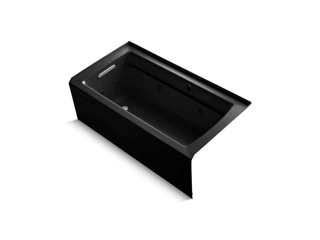 Archer® 60" X 32" Alcove Whirlpool Bath With Bask® Heated Surface, Alcove Left Drain