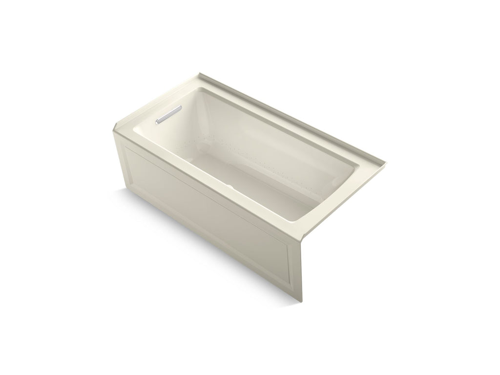 Archer® 60" X 30" Integral Apron Heated Bubblemassage™ Air Bath With Bask® Heated Surface And Left-Hand Drain