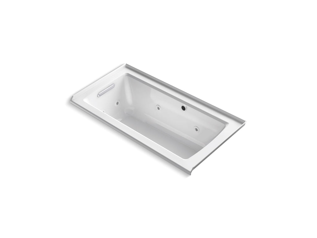 Archer® 60" X 30" Alcove Whirlpool Bath With Bask® Heated Surface, Left Drain