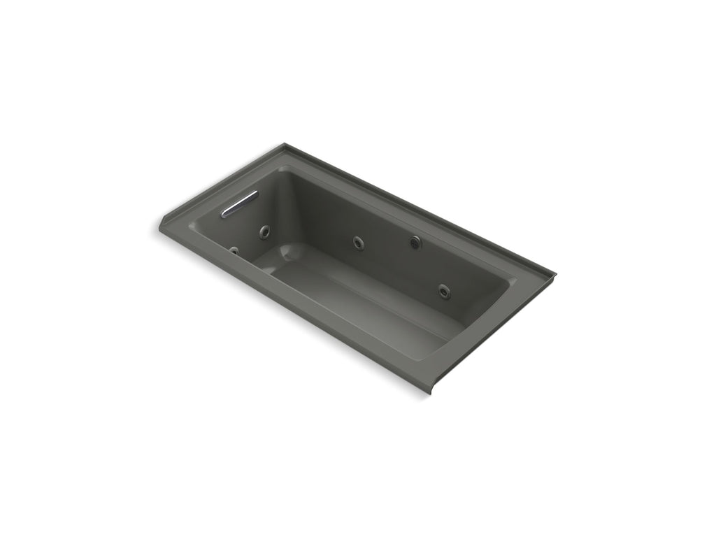 Archer® 60" X 30" Alcove Whirlpool Bath With Bask® Heated Surface, Left Drain