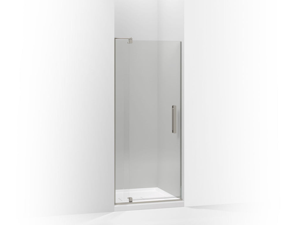 Revel® Pivot Shower Door, 74" H X 27-5/16 - 31-1/8" W, With 5/16" Thick Crystal Clear Glass