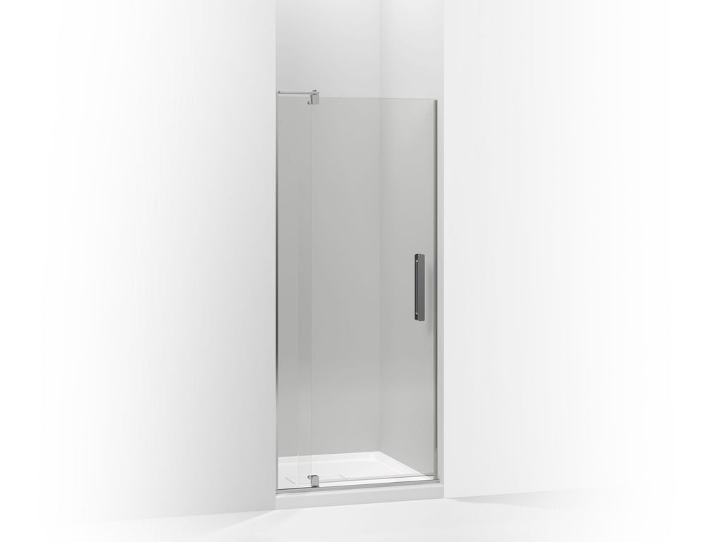 Revel® Pivot Shower Door, 74" H X 27-5/16 - 31-1/8" W, With 5/16" Thick Crystal Clear Glass
