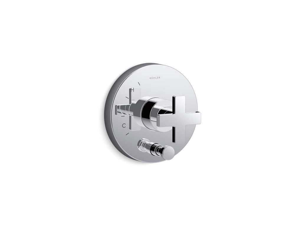 Composed® Rite-Temp® Valve Trim With Push-Button Diverter And Cross Handle