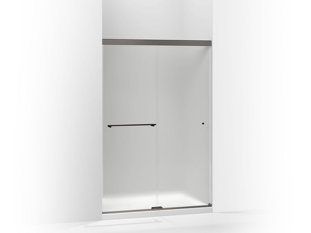 Revel® Sliding Shower Door, 76" H X 44-5/8 - 47-5/8" W, With 5/16" Thick Frosted Glass