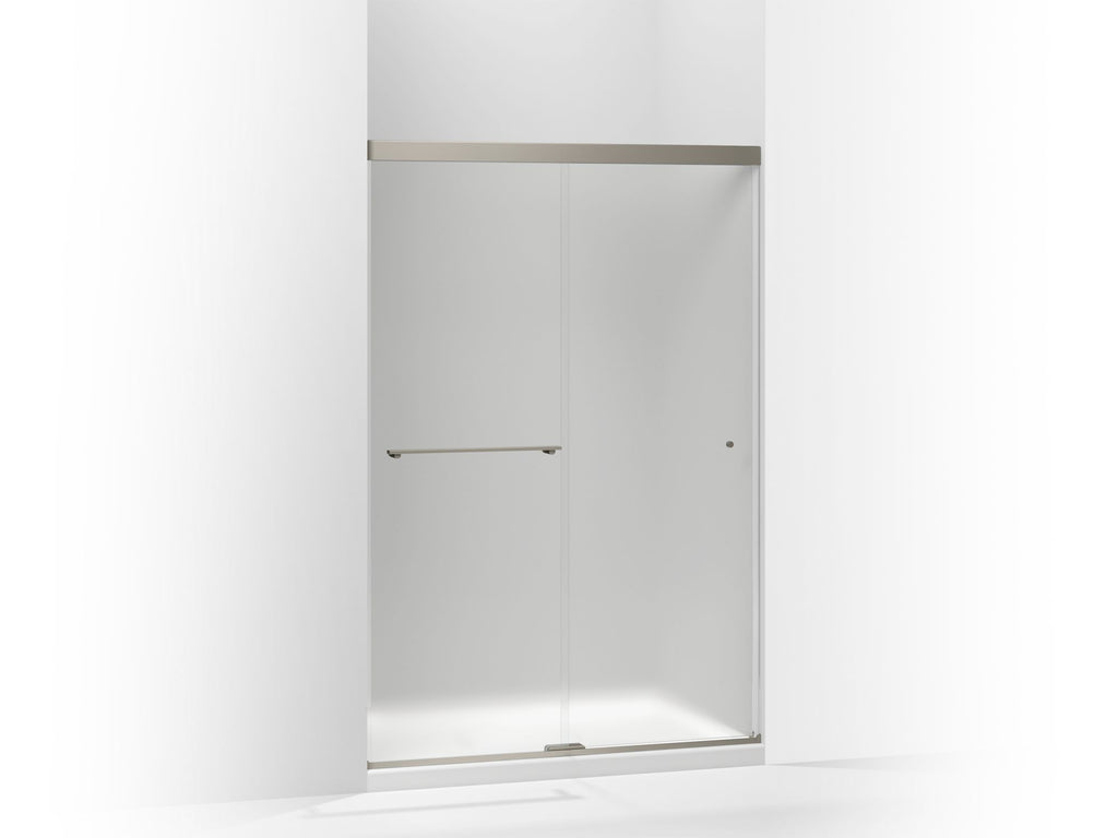 Revel® Sliding Shower Door, 76" H X 44-5/8 - 47-5/8" W, With 5/16" Thick Frosted Glass