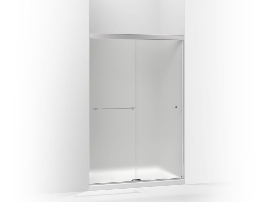 Revel® Sliding Shower Door, 76" H X 44-5/8 - 47-5/8" W, With 5/16" Thick Frosted Glass