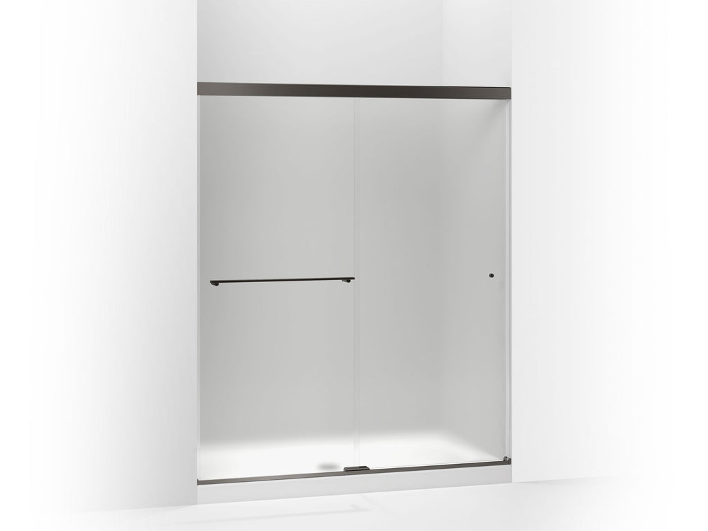 Revel® Sliding Shower Door, 70" H X 56-5/8 - 59-5/8" W, With 1/4" Thick Frosted Glass