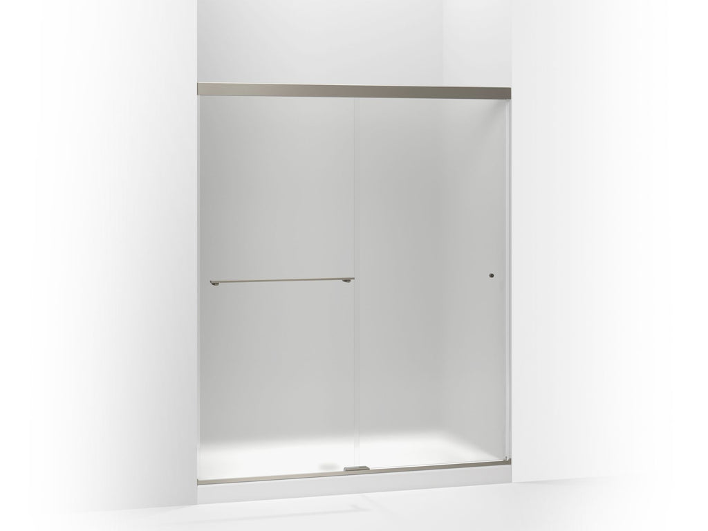 Revel® Sliding Shower Door, 70" H X 56-5/8 - 59-5/8" W, With 1/4" Thick Frosted Glass