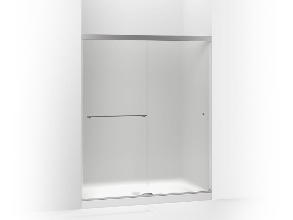 Revel® Sliding Shower Door, 70" H X 56-5/8 - 59-5/8" W, With 1/4" Thick Frosted Glass