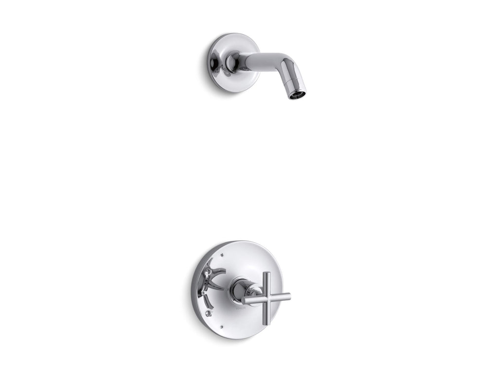 Purist® Rite-Temp® Shower Trim Kit With Cross Handle, Without Showerhead