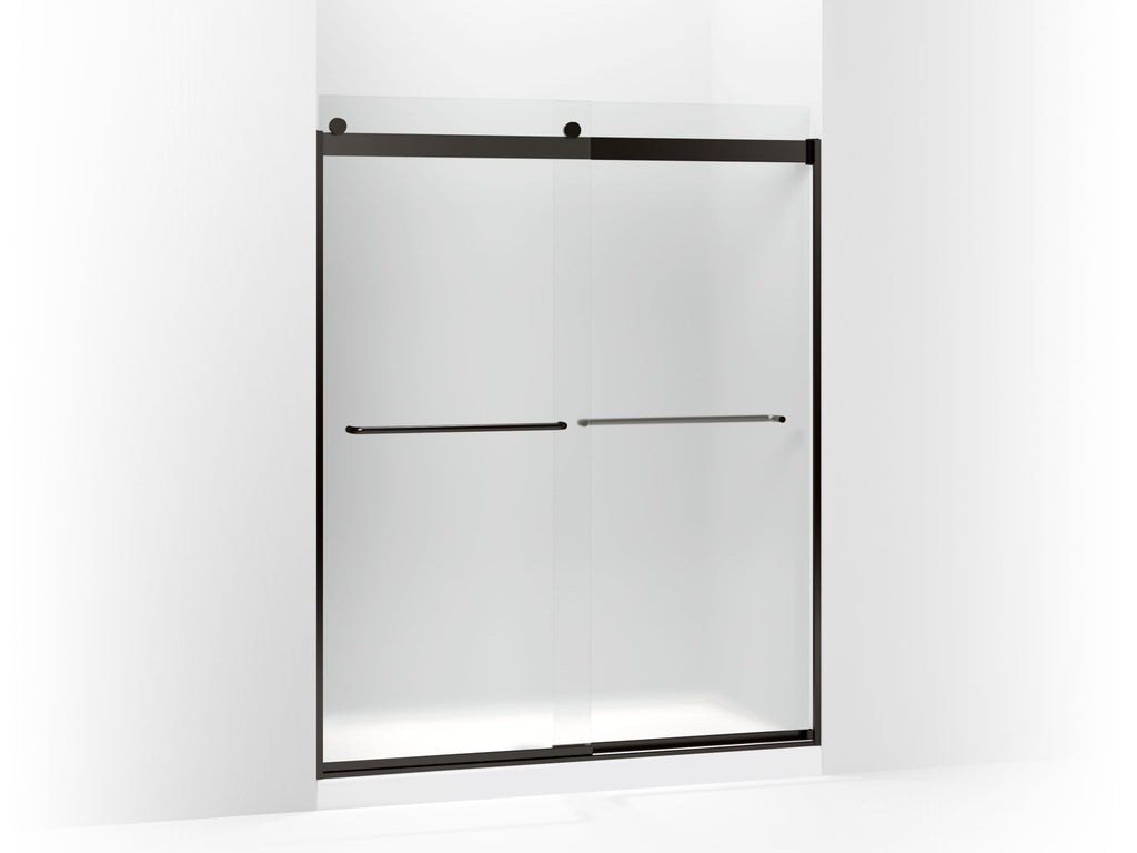 Levity® Sliding Shower Door, 74" H X 56-5/8 - 59-5/8" W, With 1/4" Thick Frosted Glass