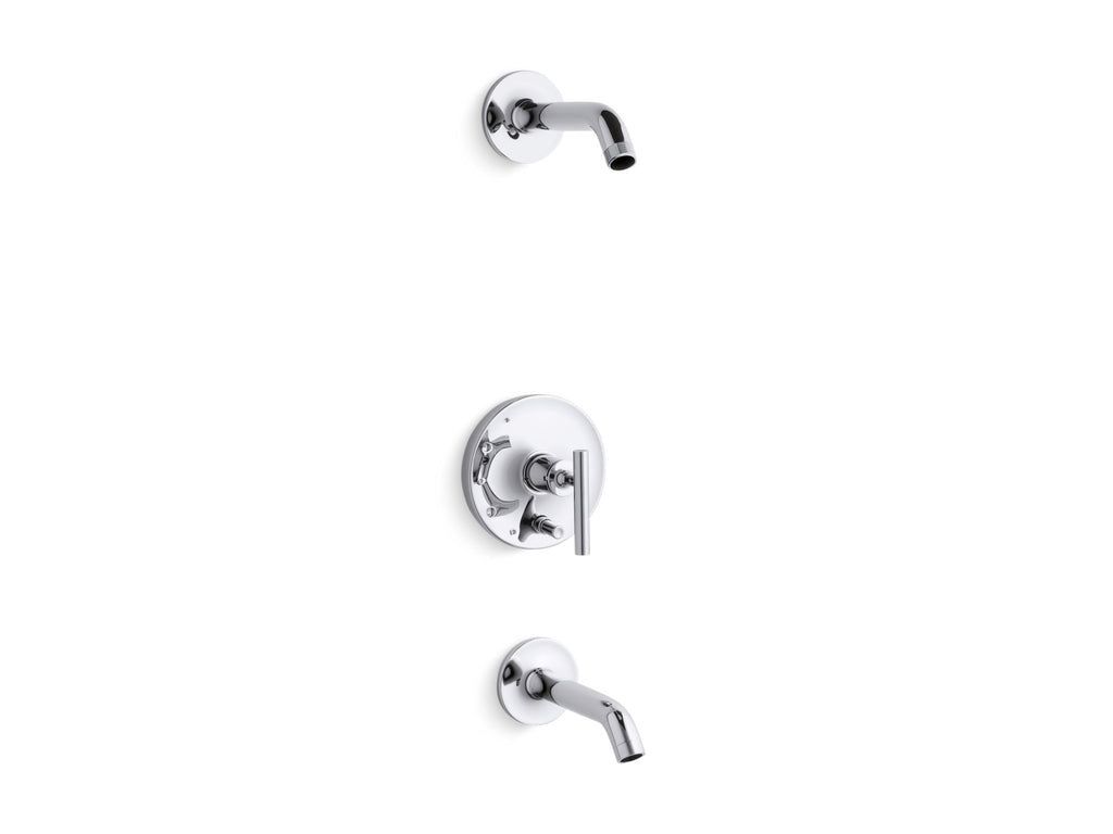 Purist® Rite-Temp® Bath And Shower Trim Kit With Push-Button Diverter And Lever Handle, Without Showerhead