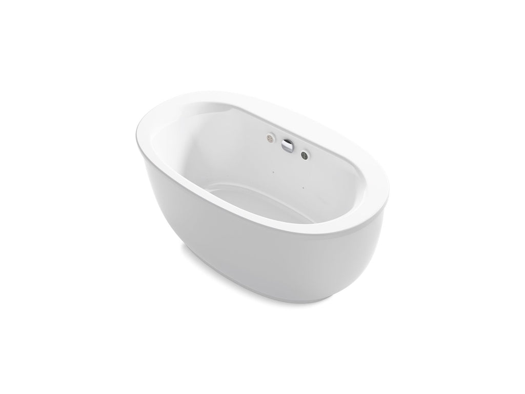 Sunstruck® 60-1/2" X 34-1/2" Freestanding Heated Bubblemassage™ Air Bath With Bask® Heated Surface And Fluted Shroud