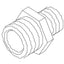 Pipe Fitting, 3/8M - 1/2M