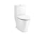 One-Piece Compact Elongated Toilet With Skirted Trapway, Dual-Flush