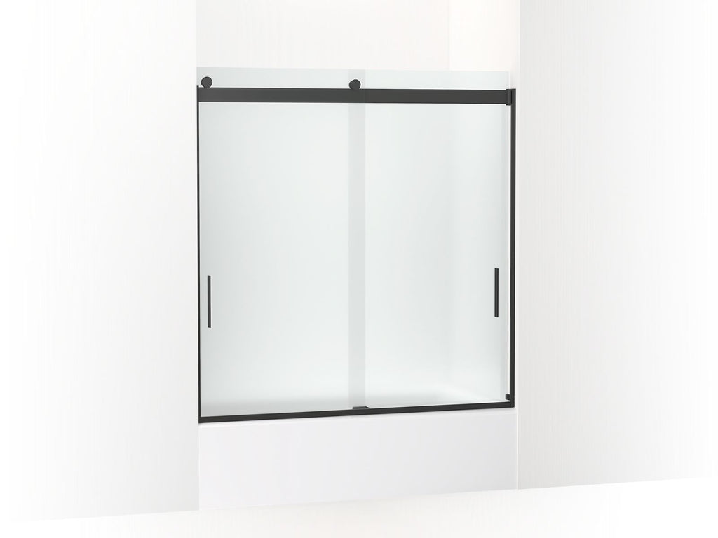 Levity® Sliding Bath Door, 62" H X 56-5/8 - 59-5/8" W, With 1/4" Thick Frosted Glass
