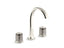 Script® Decorative Sink Faucet, Arch Spout, Flannel Grey Saint-Louis Crystal Knob Handles