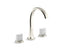 Script® Decorative Sink Faucet, Arch Spout, White Porcelain Knob Handles