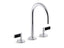 One™ Sink Faucet, Gooseneck Spout, Nero Marquina Handles