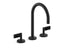 One™ Sink Faucet, Gooseneck Spout, Nero Marquina Handles